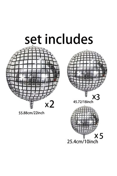 Choice أخرى أخرى 10 قطع من بالونات الديسكو الفضية مناسبة لحفلات أعياد الميلاد...