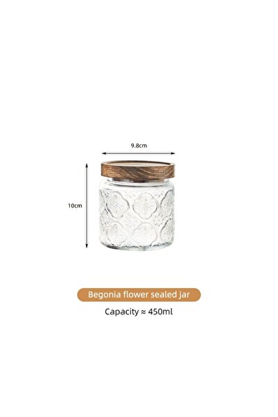 Choice علبة تخزين زجاجية عتيقة من KEMORELA باللون الأسود مع غطاء خشبي محكم الغلق بتصميم عتيق من الخشب والزجاج