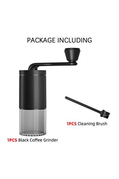 Choice مطحنة حبوب قهوة صغيرة سوداء مع إعدادات يدوية قابلة للتعديل ومطحنة قهوة مخروطية محمولة للغاية