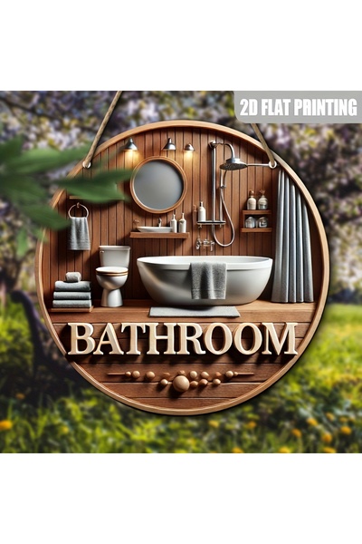 Choice لوحة خشبية دائرية مقاس 20×20 سم، 2 2D، 8 بوصات، ديكور حمام، مطعم، مقهى، مركز تسوق