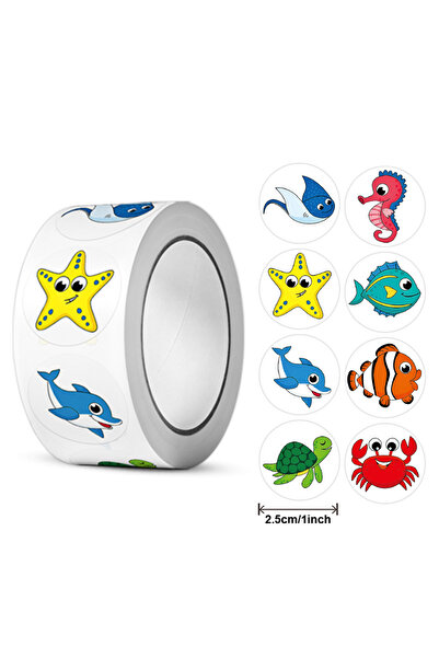 Choice 500pcs 500Pcs/Roll Cartoon Marine Animals Reward Stickers Perfect For ...