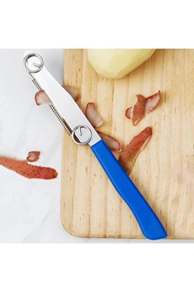 Choice مقشرة مطبخ زرقاء 2 في 1، مقشرة خضار وفاكهة، قطاعة سريعة التقطيع مع مبش...