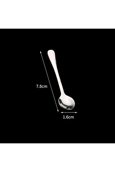 Choice Silver 304 Stainless Steel Flavoring Spoon Salt Spoon Coffee Stirring Spoon Cute Dessert Spoon Mini