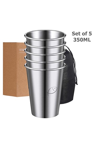 Choice 260-350 مل 5 قطع 350 مل 5 قطع أكواب من الفولاذ المقاوم للصدأ كوب نصف ل...