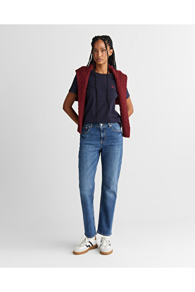 Gant Kadın Mavi Straight Fit Pantolon