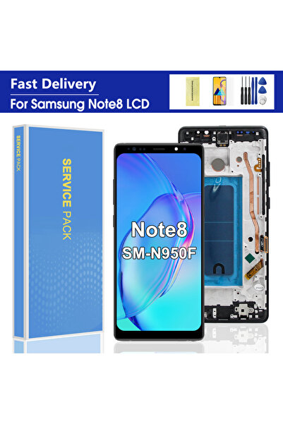 choice2 شاشة نوت 8 سوداء بإطار مع إطار لهاتف نوت 8 N950F N950U N950W N950FD ش...