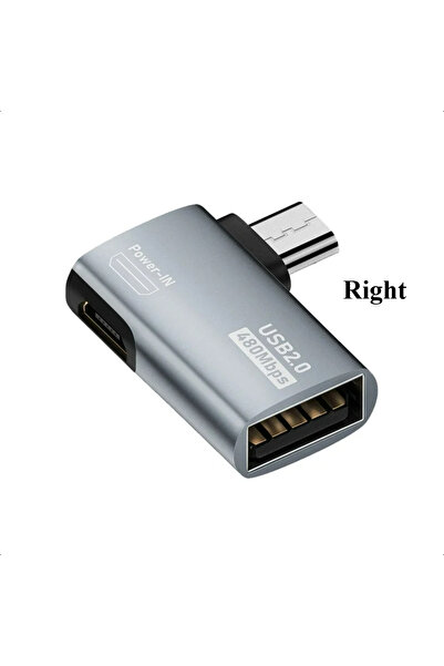 Choice 1pcs Right OTG Adapter 4K 90 Degree Left Angle Powered Micro USB To US...