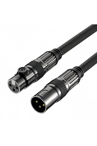 Choice كابل XLR مطلي بالذهب الأسود بطول 1 متر، من 3 دبابيس ذكر إلى أنثى - كاب...