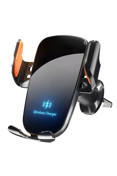 Choice حامل هاتف للسيارة UYUXIO أسود اللون مع مشبك يدوي وشاحن سيارة لاسلكي لل...