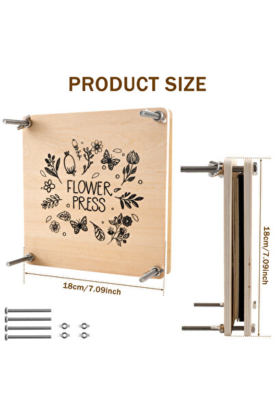 Choice مجموعة ضغط الزهور القياسية مجموعة ضغط أوراق الزهور الخشبية الاحترافية DIY لنباتات الزهور المضغوطة