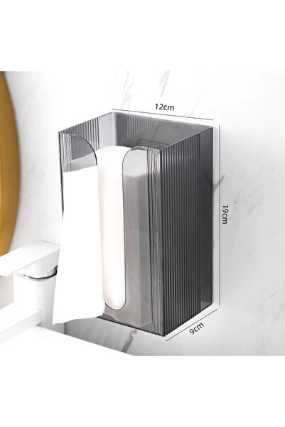 Choice حامل مناديل أكريليك رمادي فاتح، مثبت على الحائط، شفاف، موزع مناشف ورقي...