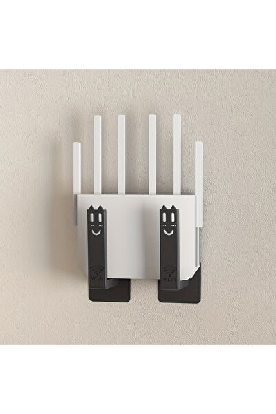 Choice حاملات كابلات الطاقة لصندوق الاستقبال اللاسلكي المثبتة على الحائط بدون مثقاب، قطعتان باللون الأسود