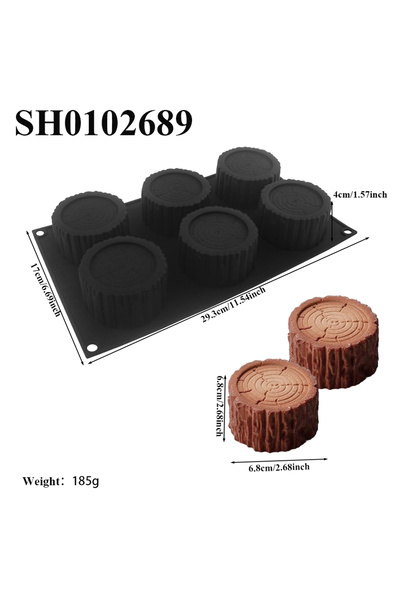 Choice SH0102689 قالب سيليكون دائري لموس جذوع الأشجار، قالب حلوى الشوكولاتة ل...