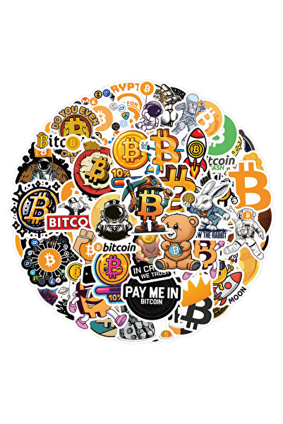 Choice 60 قطعة من ملصقات جرافيتي بيتكوين المرحة الكرتونية المقاومة للماء للثل...
