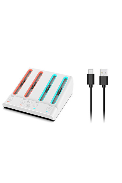 Choice قاعدة شحن بيضاء 8 في 1 لشاحن وحدة التحكم N-Switch/N-Switch 2 المغناطيس...