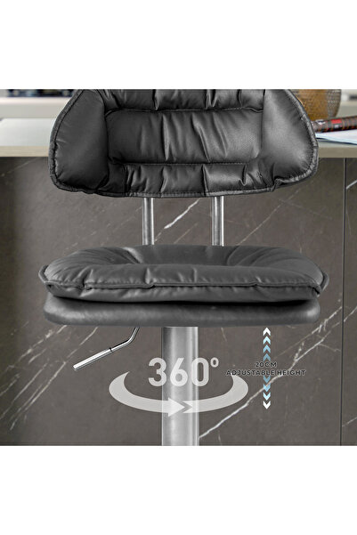 sharpdo 2PCS Bar Chair,High Back Small Round Stool, Comfortable Adjustable High Bar Chair with 360° Swivel