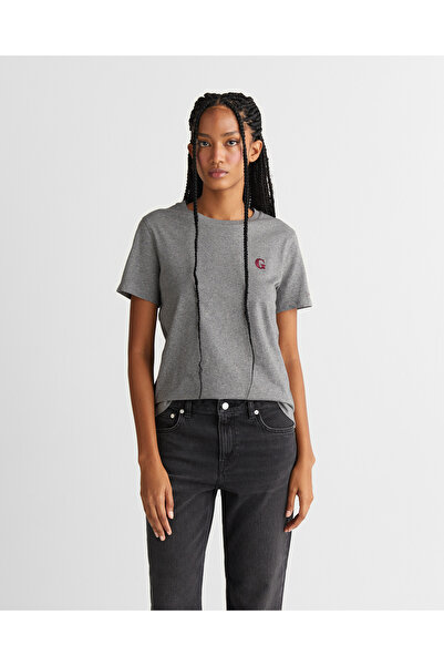 Gant Kadın Gri Regular Fit Bisiklet Yaka T-Shirt