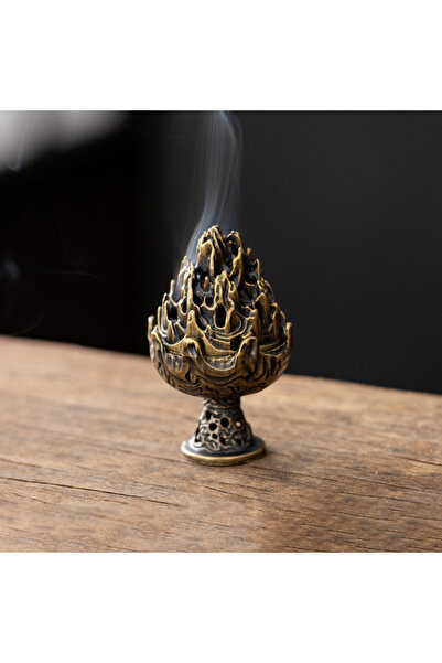 Choice ZS77-1-BS حامل عصا مبخرة من سبائك عتيقة بثلاثة أرجل ومبخرة صغيرة مجوفة...