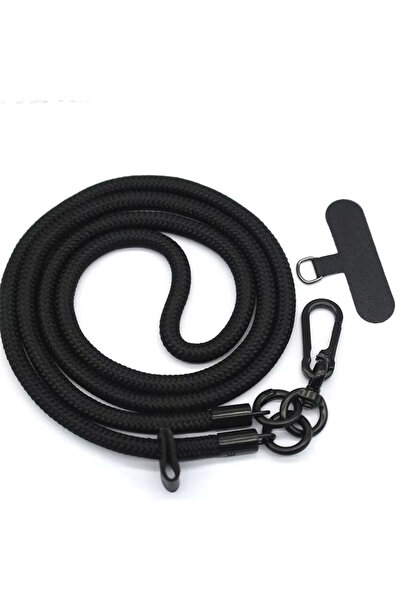 Choice1 black 8MMx120CM Bold Long Mobile Phone Lanyard Universal Crossbody Ha...