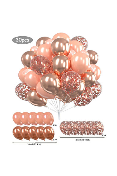Choice 12INCH Rose Gold 30Pcs 12 Inch White And Golden Balloons Pearl White B...