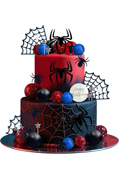 Choice 37pcs Spider Cake Topper Halloween Foam Ball Star with Web, Scary Happ...