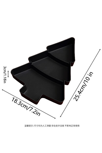 Choice 1pc Black Christmas Tree Shape Living Room Candy Snacks Nuts Seeds Dry Fruits Plastic Plate Dishes B