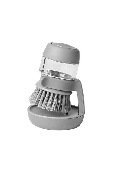 Choice1 Gray Dish Brush With Soap Dispenser Multi Use Soap Dispensing Scrub B...