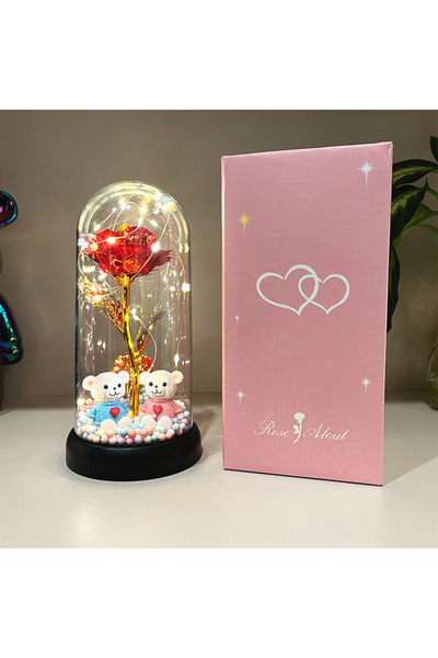 Choice 1PC Little Bear Red 1pc Colorful Rose Luminous Flower plastic Cover Gi...