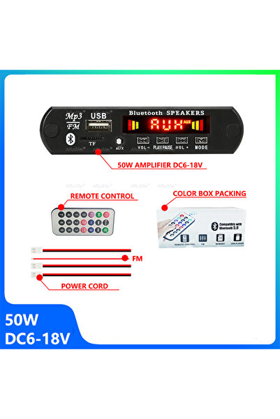 Choice 50W 160W Amplifier Bluetooth 5.1 MP3 Decoder Board 2*80W Audio Player 12V DIY MP3 Player Car FM Radi