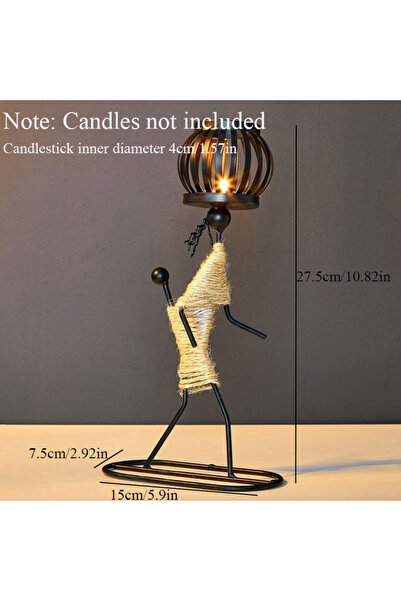 Choice E-no candle Nordic Metal Candlestick Abstract Character Sculpture Cand...