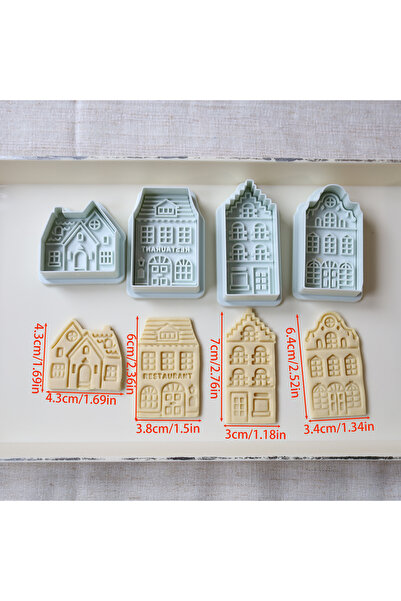 Choice 4 قطع من قوالب قوالب البسكويت الصغيرة على شكل تيراميسو، قوالب نقش البس...