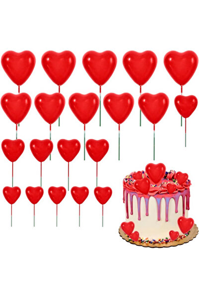 choice2 Red 20PCS Pink 3D Heart Cake Toppers – Foam Cake Decorations for DIY ...