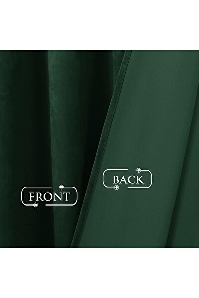 Choice ستائر مخملية خضراء، مقاس 132×274 سم، طول 84 بوصة، لوحة واحدة، جيب قضيب...