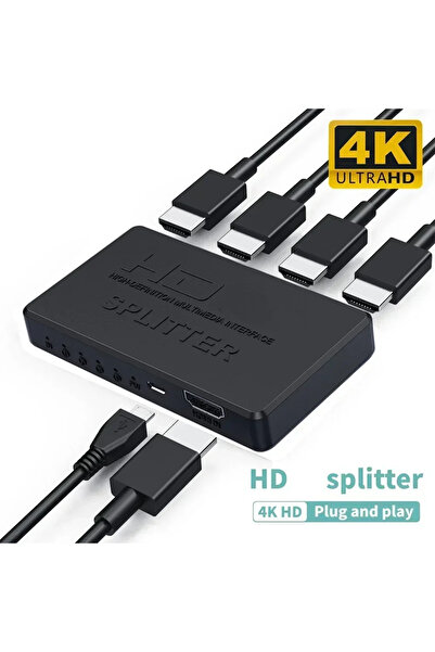 Choice <=0.5 متر 1 × 4 1 في 4 مخرج كابل محول موزع فيديو HD 4K متوافق مع HDMI ...