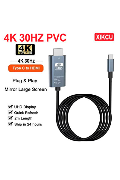 Choice كابل محول USB C إلى HDMI متوافق مع 4K 30HZ PVC XIKCU بطول 2 متر، كابل ...