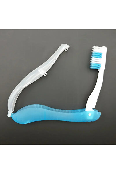 Choice فرشاة أسنان زرقاء فاتحة ثلاثية الطي على شكل حصان البحر، محمولة للسفر، ...