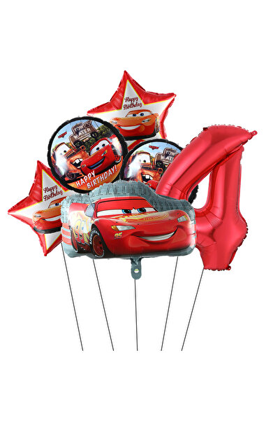 Miniso أخرى 04 كرتون سيارات لايتنينج ماكوين موضوع نجمة مستديرة بالونات احباط ...