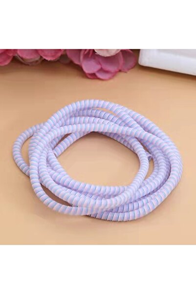 Choice 14 1.4M Plating Color TPU Spiral USB Charging Cable Protector for iPhone Earphone Cor...