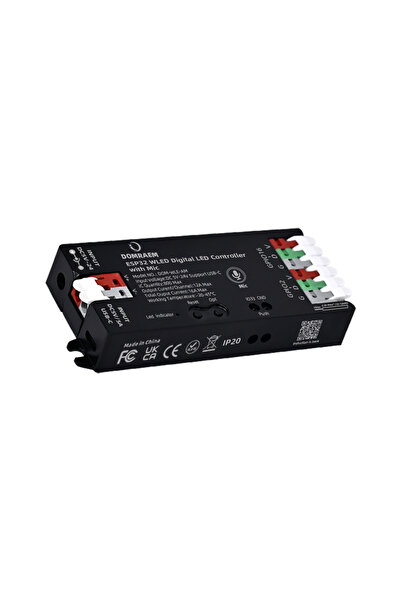 Choice وحدة تحكم شريط LED رقمية DOM-WLE-AM سوداء من DOMRAEM ESP32 مزودة بميكر...