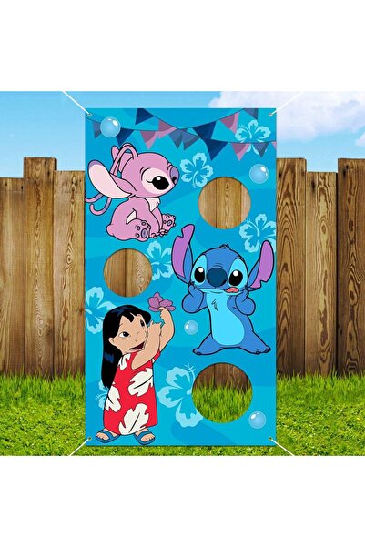 Miniso غطاء غرزة 137 × 73 سم، لعبة رمي غرزة ليلو، لافتة معلقة، لعبة رمي خارجية، خلفية تشي