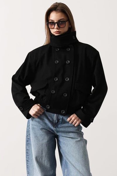 VAGGON Button Closure Double Pocket Lined Bomber Jacket