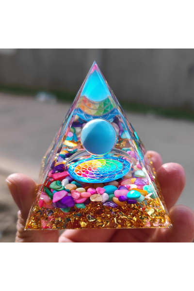 Choice هرم الطاقة A11 أورجونيت ريكي كرة الجمشت الطبيعية بلورات الشفاء أداة شق...