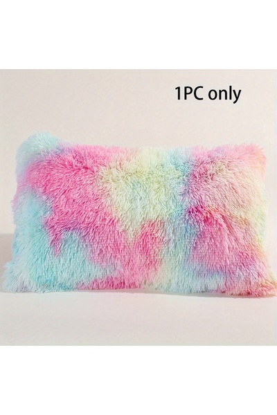 Choice 500*700mm light rainbow 1pc Faux Fur Pillowcases , Velvet Super Soft a...