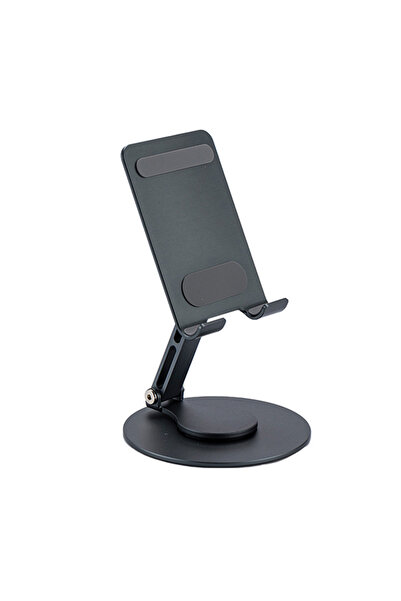 Choice حامل هاتف محمول رمادي قابل للتعديل 360 درجة حامل معدني لهاتف iPhone وiPad قابل للطي...