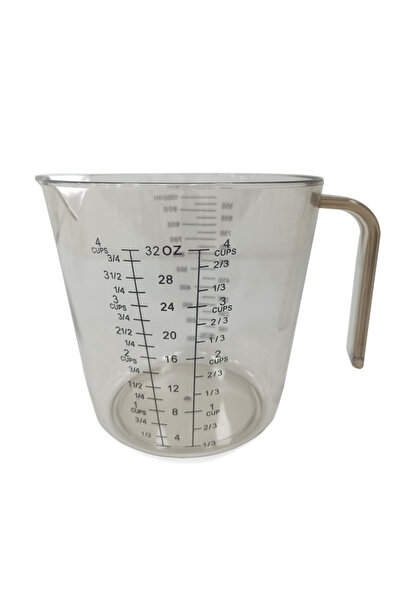 choice2 Brown-1000ML 150/300/600/1000ml Measuring Cup with Scale Handle Plastic Tip Mouth Jug Cup Transparen