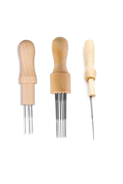 Choice17 Type 4 3 Sizes Needles Wood Handle Wool Felting Needles For Beginner...