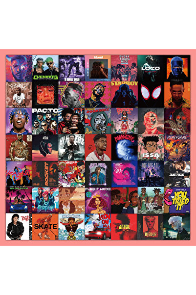 Choice ملصقات متعددة الألوان مكونة من 60 قطعة من ملصقات مغني الراب الرائعة وم...