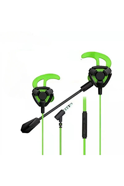 Vikefon سماعة أذن سلكية عالمية جديدة باللون الأخضر مزودة بميكروفون وسماعة رأس...