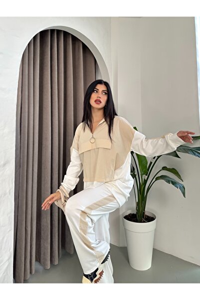 Moda İkra Women's Zip-Front Hoodie Top and Bottom Set