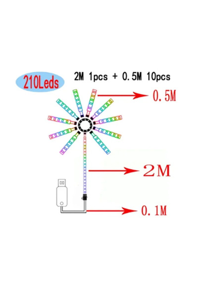 Choice 210 مصابيح LED للألعاب النارية مع جهاز تحكم عن بعد وألوان RGB و213 وضع...